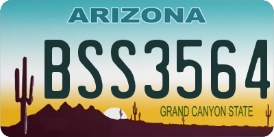 AZ license plate BSS3564