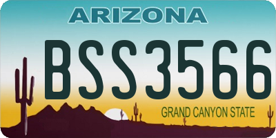 AZ license plate BSS3566