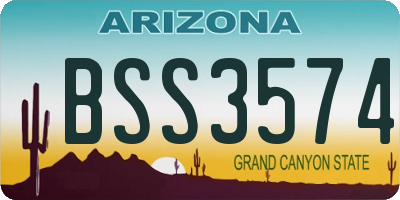 AZ license plate BSS3574