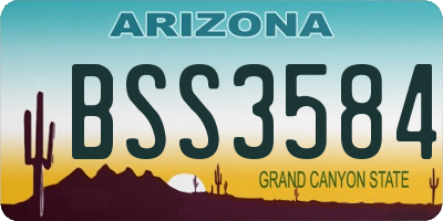 AZ license plate BSS3584