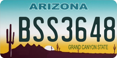 AZ license plate BSS3648