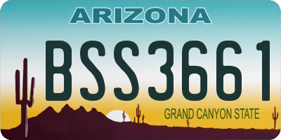 AZ license plate BSS3661