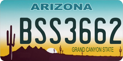 AZ license plate BSS3662