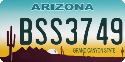AZ license plate BSS3749