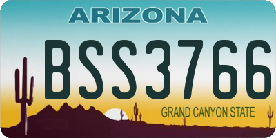 AZ license plate BSS3766