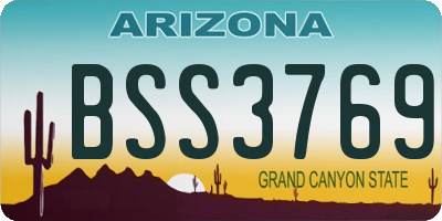 AZ license plate BSS3769