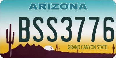 AZ license plate BSS3776