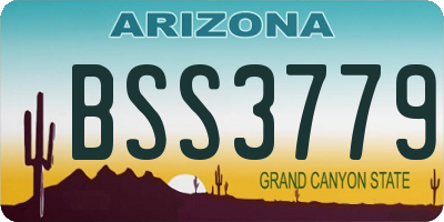 AZ license plate BSS3779