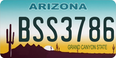 AZ license plate BSS3786