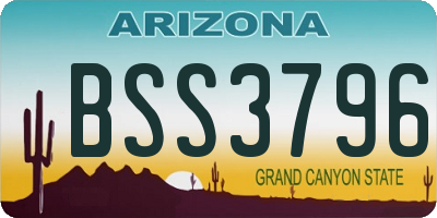AZ license plate BSS3796
