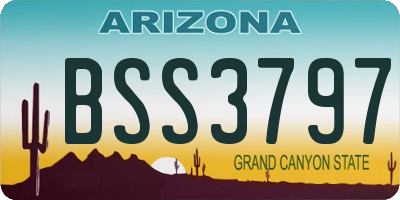 AZ license plate BSS3797