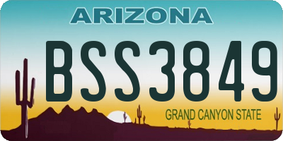 AZ license plate BSS3849