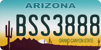 AZ license plate BSS3888