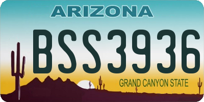 AZ license plate BSS3936