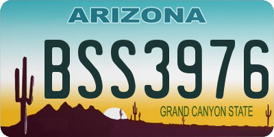 AZ license plate BSS3976