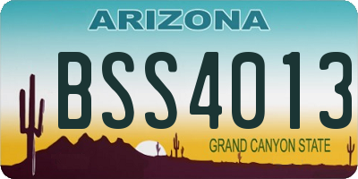AZ license plate BSS4013