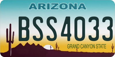 AZ license plate BSS4033