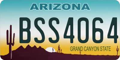 AZ license plate BSS4064