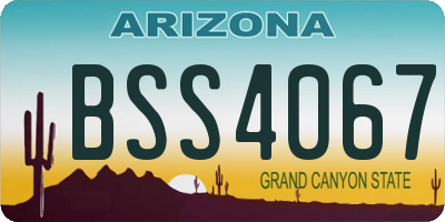 AZ license plate BSS4067
