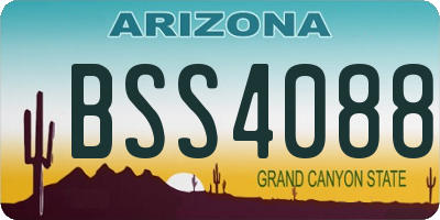AZ license plate BSS4088