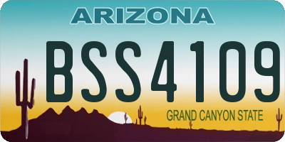 AZ license plate BSS4109