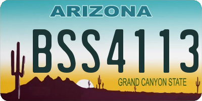 AZ license plate BSS4113