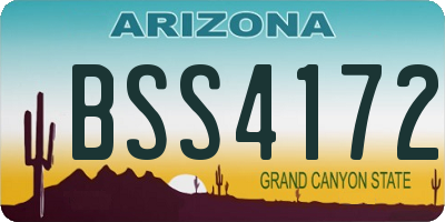 AZ license plate BSS4172