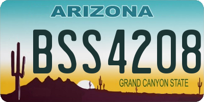 AZ license plate BSS4208