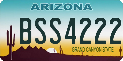 AZ license plate BSS4222