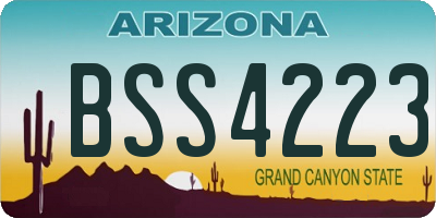 AZ license plate BSS4223