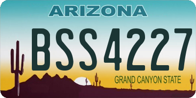 AZ license plate BSS4227