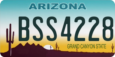 AZ license plate BSS4228