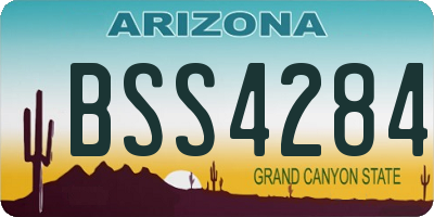 AZ license plate BSS4284