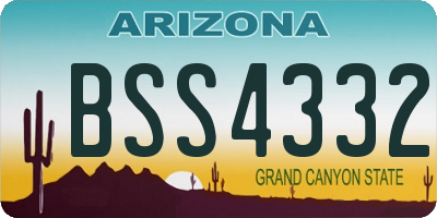 AZ license plate BSS4332