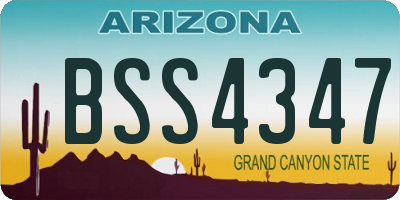 AZ license plate BSS4347