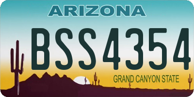 AZ license plate BSS4354