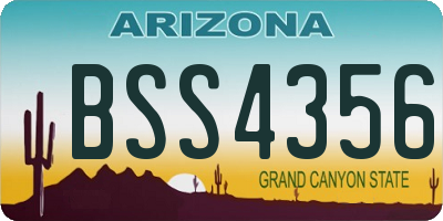 AZ license plate BSS4356