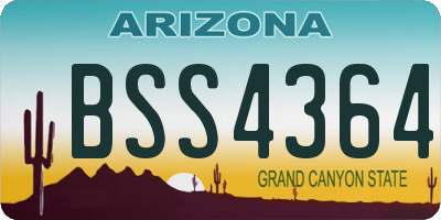 AZ license plate BSS4364