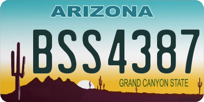 AZ license plate BSS4387