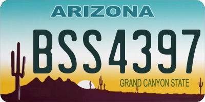 AZ license plate BSS4397