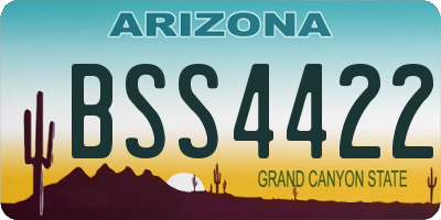 AZ license plate BSS4422