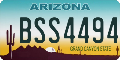 AZ license plate BSS4494