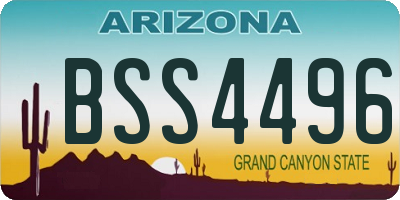 AZ license plate BSS4496