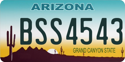 AZ license plate BSS4543