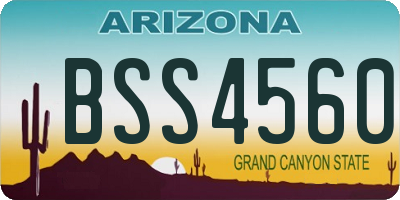 AZ license plate BSS4560