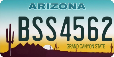 AZ license plate BSS4562