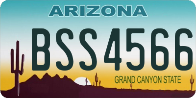 AZ license plate BSS4566