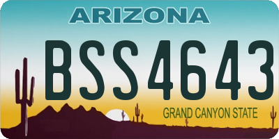 AZ license plate BSS4643