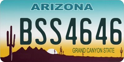 AZ license plate BSS4646