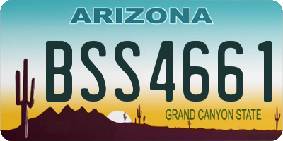 AZ license plate BSS4661